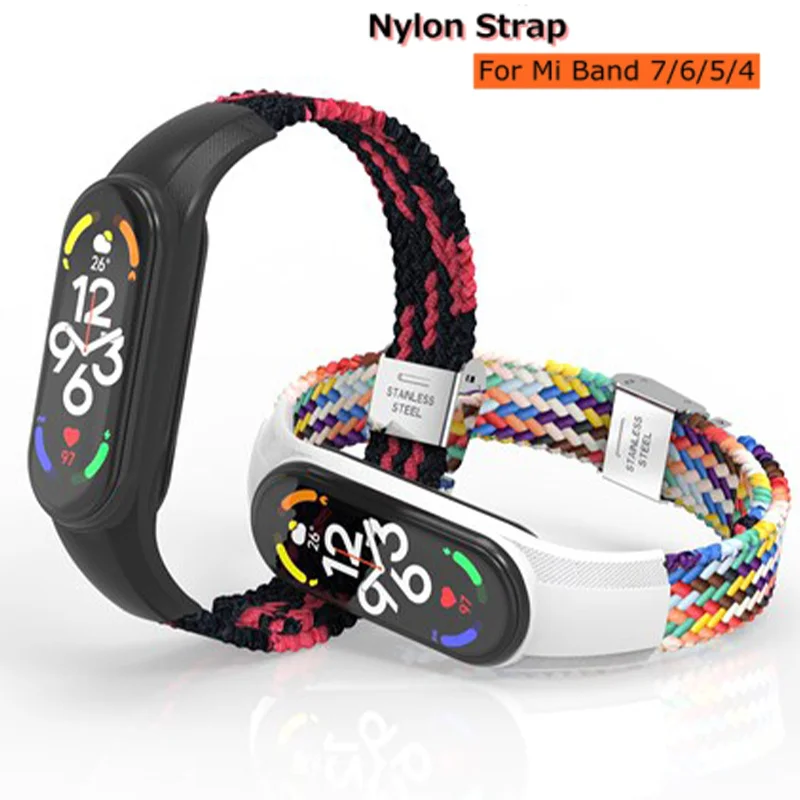 

Nylon Strap for Xiaomi Mi band 7 6 5 Bracelet Mi7 Mi6 Watchband Braided belt for Xiomi Miband 7 6 5 Band7 Wristband Straps