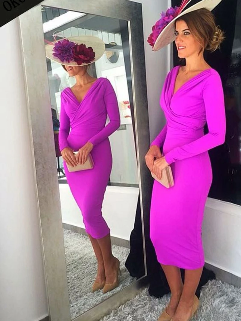 Fuchsia Hot Pink Monther Of the Bride Dresses with Long Sleeve Tea-length Mother Occasion Prom Party Gown Vestido De Madrinha
Fuchsia Hot Pink Monther Of the Bride Dresses with Long Sleeve Tea-length Mother Occasion Prom Party Gown Vestido De Madrinha