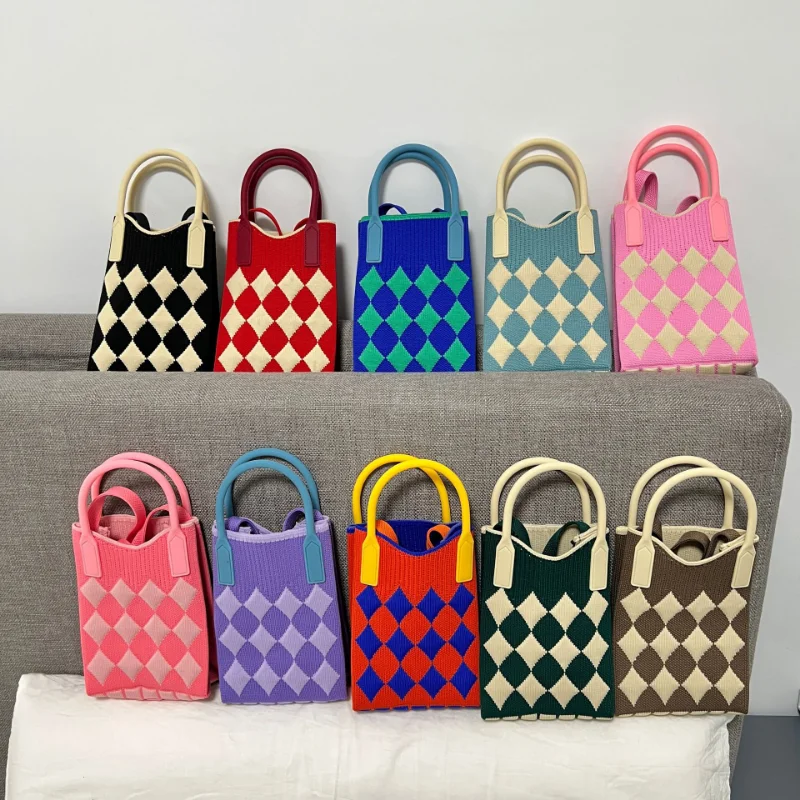 Fashion Geometric Pattern Women's Knitted Handbag Female Woven Shopper Purse Design Chain Shoulder Crossbody Bag Ten Colours
Fashion Geometric Pattern Women's Knitted Handbag Female Woven Shopper Purse Design Chain Shoulder Crossbody Bag Ten Colours