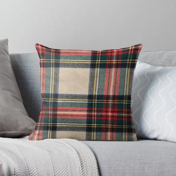 

Stewart Dress Tartan Pattern Printing Throw Pillow Cover Sofa Square Comfort Hotel Decorative Car Home Pillows not include