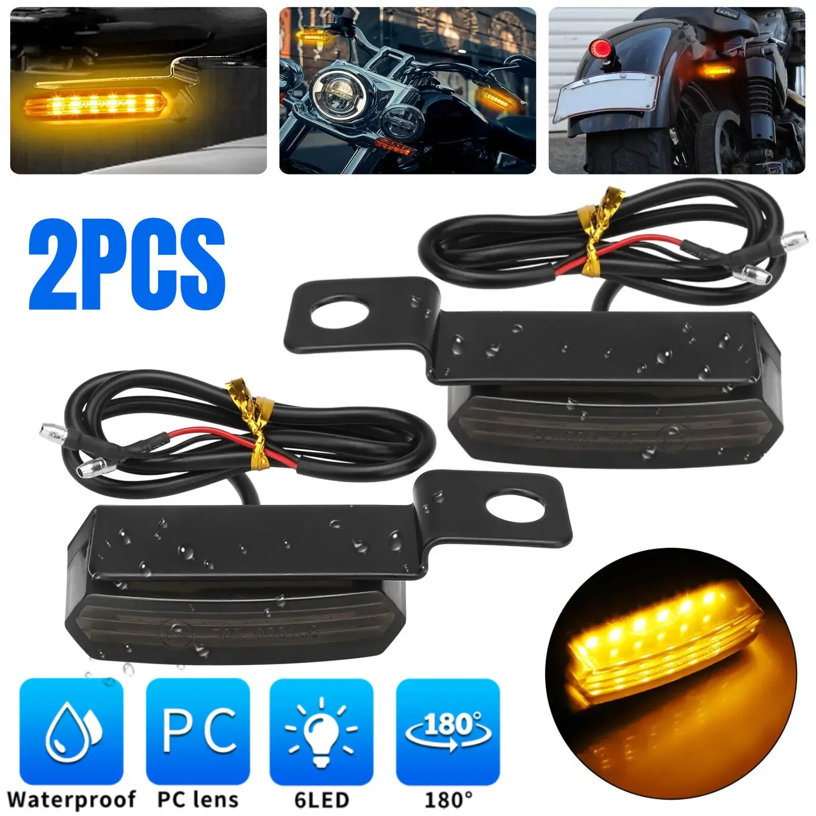 2Pcs Yellow Water Flowing LED Turn Signal Lights Front Rear Turn Indicator Light Blinker Motocycle Indicator Lamp For BMW YAMAHA
2Pcs Yellow Water Flowing LED Turn Signal Lights Front Rear Turn Indicator Light Blinker Motocycle Indicator Lamp For BMW YAMAHA