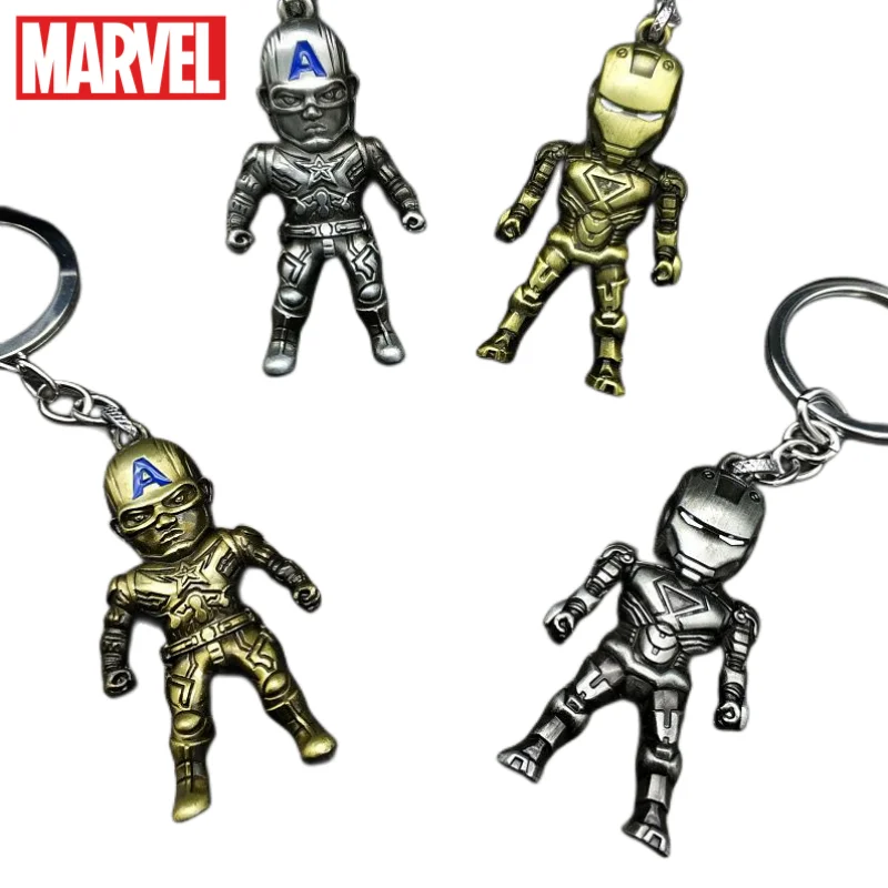 

Marvel New Avengers Peripheral Captain America Iron Man Retro Personality Metal Keychain Creative Simple Pendant Gift Wholesale