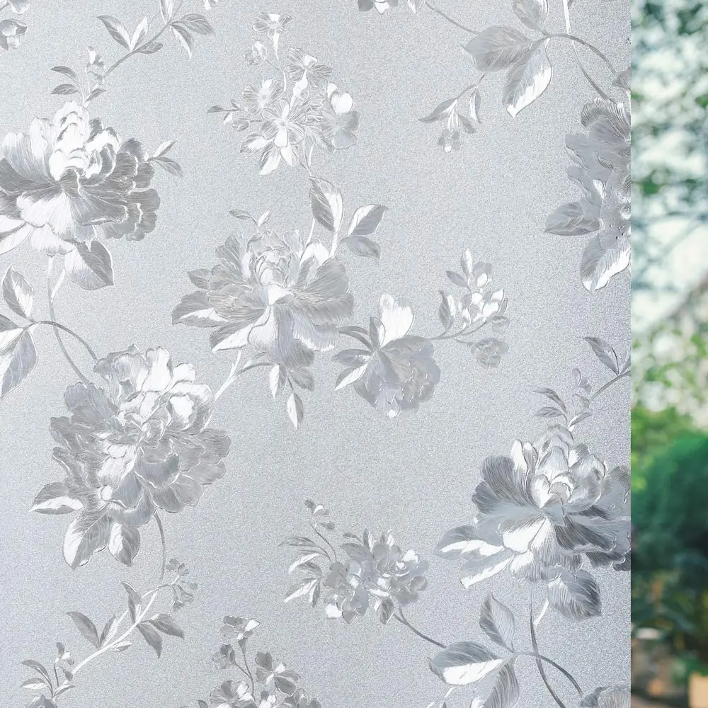 Privacy Window Film Peony Flower Pattern Non Adhesive Frosted Glass Film Anti UV Window Sticker Static Cling Decorative Film
Privacy Window Film Peony Flower Pattern Non Adhesive Frosted Glass Film Anti UV Window Sticker Static Cling Decorative Film