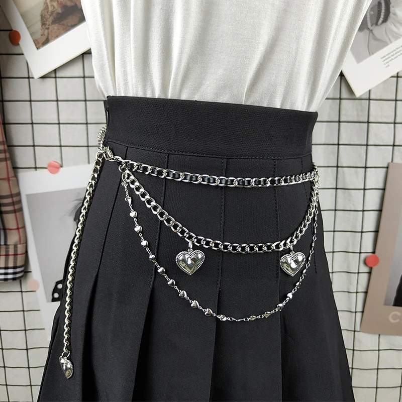 Versatile personality simple metal love waist chain fashion design sense girl body Chain Silver
Versatile personality simple metal love waist chain fashion design sense girl body Chain Silver