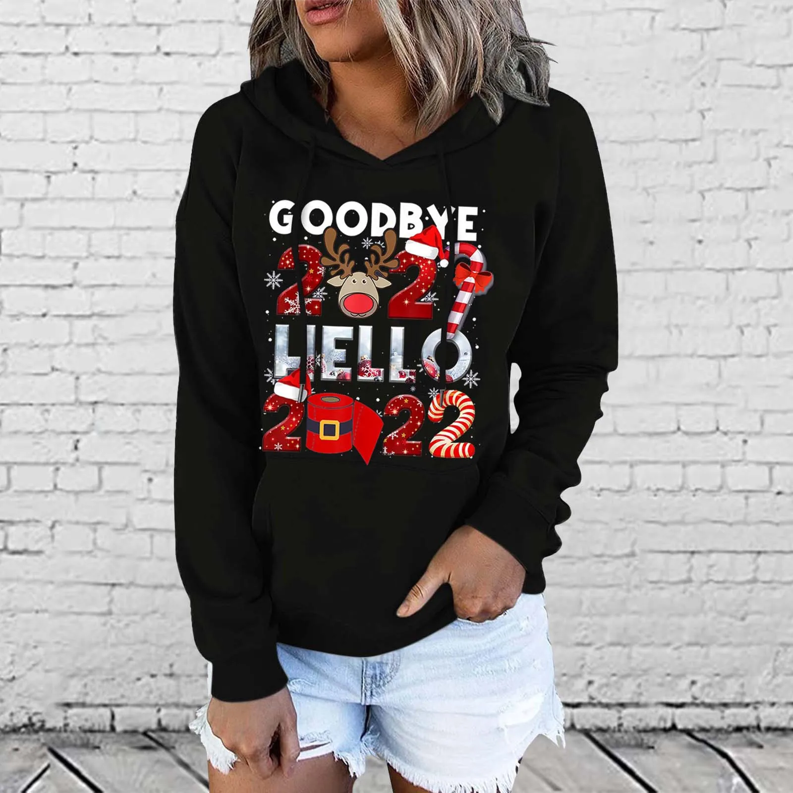 Happy 2022 New Year Womens Sweatshirt Casual Christmas Printed Long Sleeve Hooded Pullovers Hoodies Streetwear Sudaderas A40
Happy 2022 New Year Womens Sweatshirt Casual Christmas Printed Long Sleeve Hooded Pullovers Hoodies Streetwear Sudaderas A40