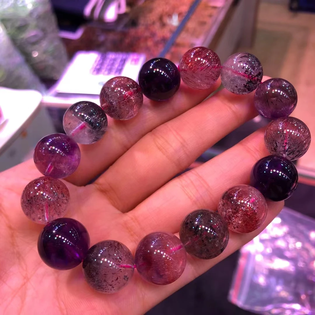 Natural Super Seven 7 Rutilated Red Lepidocrocite Quartz Bracelet 7.8mm Clear Round Beads Crystal Women Men AAAAAAA
Natural Super Seven 7 Rutilated Red Lepidocrocite Quartz Bracelet 7.8mm Clear Round Beads Crystal Women Men AAAAAAA