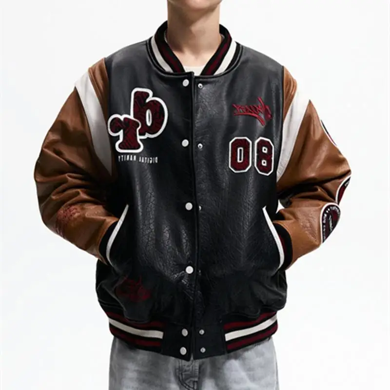 Куртка мужская из искусственной кожи, винтажная уличная одежда пилота контрастных цветов с длинным рукавом, в американском стиле, Осень-зим...
Куртка мужская из искусственной кожи, винтажная уличная одежда пилота контрастных цветов с длинным рукавом, в американском стиле, Осень-зим...