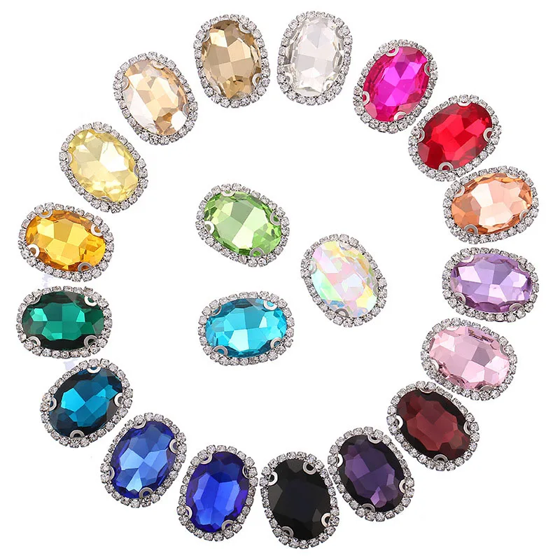 Hot Selling Oval Shape 22 Color Sewing Crystal Glass Stone Rhinestones With Cup Chain Claw Wedding Dress Shoes Bags Diy Trim
Hot Selling Oval Shape 22 Color Sewing Crystal Glass Stone Rhinestones With Cup Chain Claw Wedding Dress Shoes Bags Diy Trim