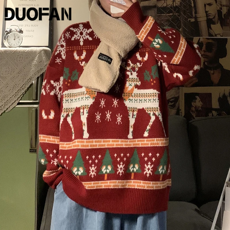 Женский пуловер с круглым вырезом DUOFAN, вязаный свитер свободного покроя в рождественском стиле, уличная одежда для осени и зимы
Женский пуловер с круглым вырезом DUOFAN, вязаный свитер свободного покроя в рождественском стиле, уличная одежда для осени и зимы