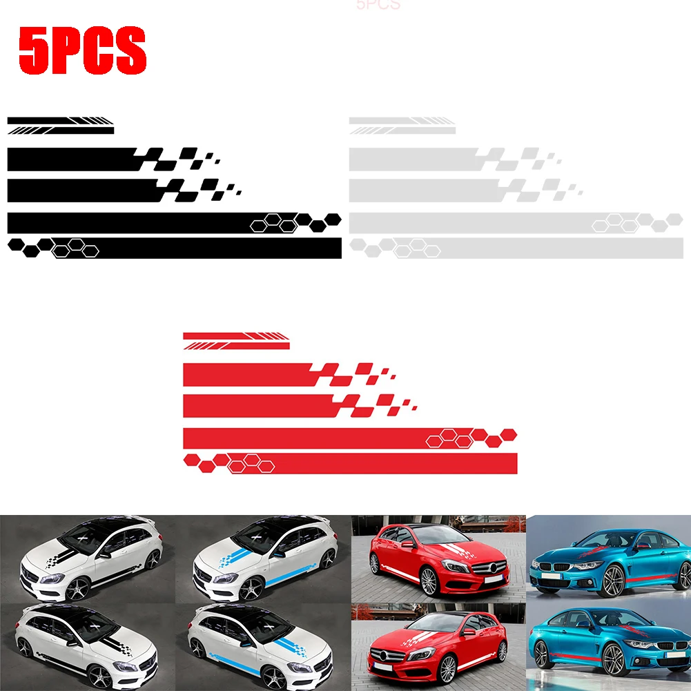 5Pcs Universal Black Car Racing Body Side Geometry Skirt Roof Hood Decal Sticker For All Cars Vinyl Bumper Decal DIY Decoration
5Pcs Universal Black Car Racing Body Side Geometry Skirt Roof Hood Decal Sticker For All Cars Vinyl Bumper Decal DIY Decoration