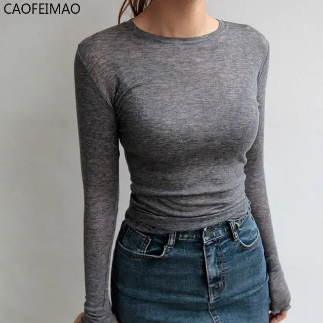 Caofeimao 2023 High Quality Plain T Shirt Women Cotton Elastic Basic T-shirts Female Casual Tops Long Sleeve Sexy Thin T-shirt
Caofeimao 2023 High Quality Plain T Shirt Women Cotton Elastic Basic T-shirts Female Casual Tops Long Sleeve Sexy Thin T-shirt
