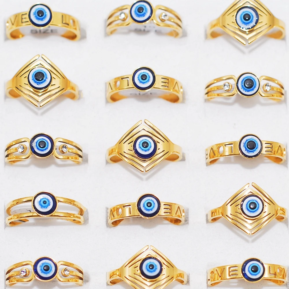 

Bulk Lots 30 Gothic Gold Plated Devil Eye Rings Women Men Luxury Charm Punk Lover Friends Party Gifts Accessories Jewelry 3izard