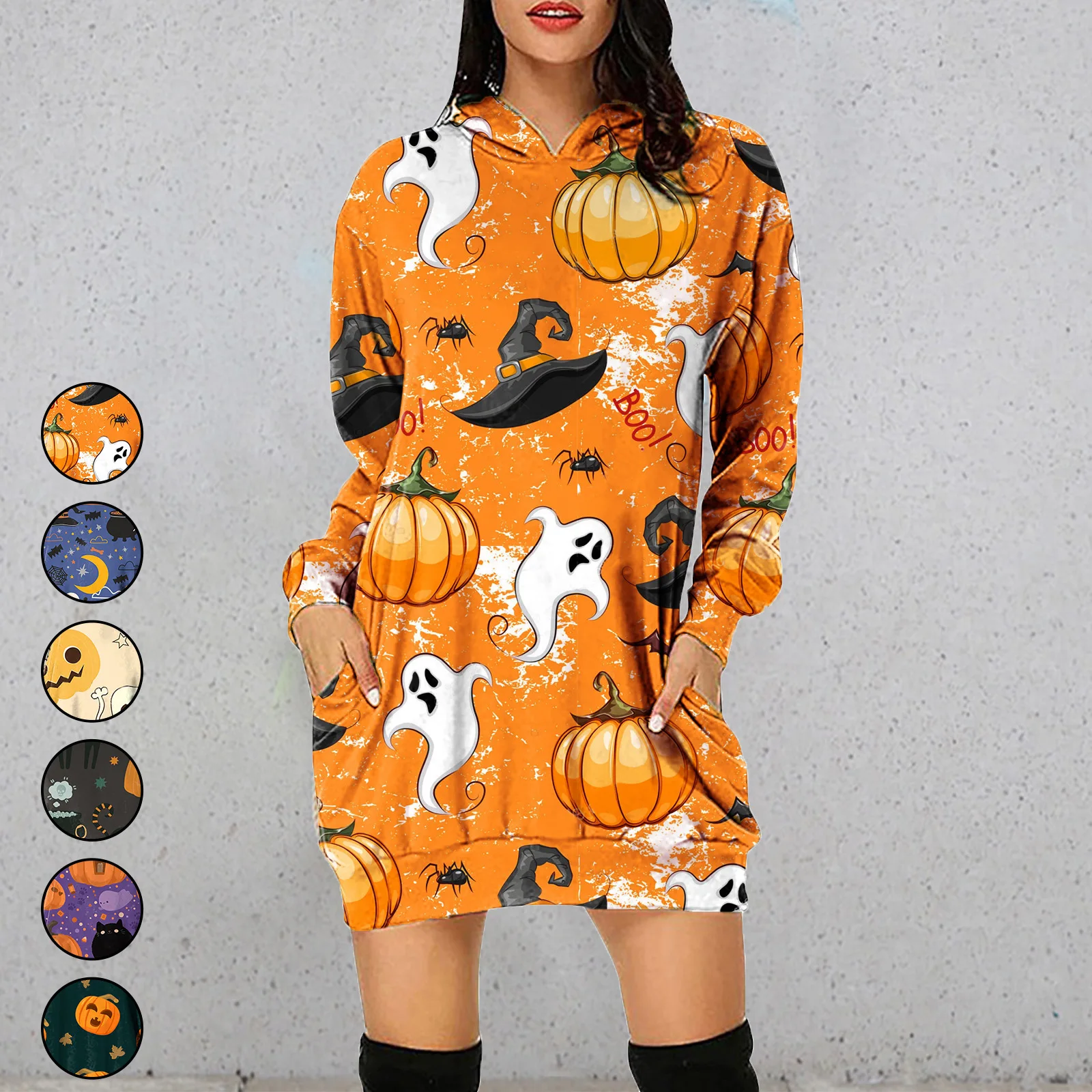 European and American women's autumn and winter new Halloween women's hooded long sleeve dress
European and American women's autumn and winter new Halloween women's hooded long sleeve dress