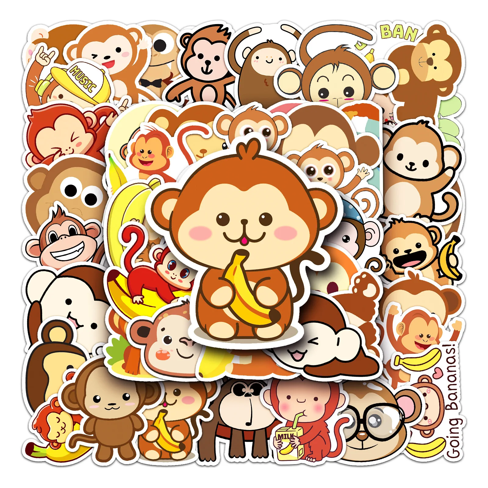 

Kawaii Stickers Monkey Animal Sticker Graffiti Aesthetic Things Kids Toys Notebook Kids' Luggage Wall Water Bottle Cool Gadgets