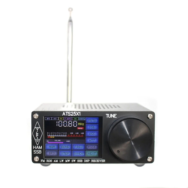 Portable ATS-25X1 Si4732 all Band Radio Receiver With 2.4" Touch Screen Shortwave Radio with Aluminum Alloy Case,Battery
Portable ATS-25X1 Si4732 all Band Radio Receiver With 2.4" Touch Screen Shortwave Radio with Aluminum Alloy Case,Battery