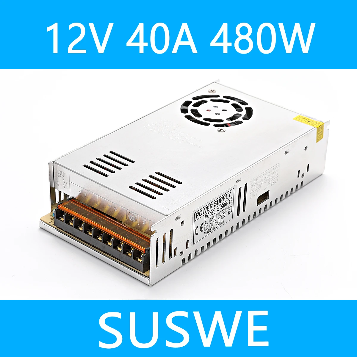 

Small Volume 12V 40A 480W Switching power supply Driver For LED Light Strip Display AC100-240V Factory Supplier free shipping