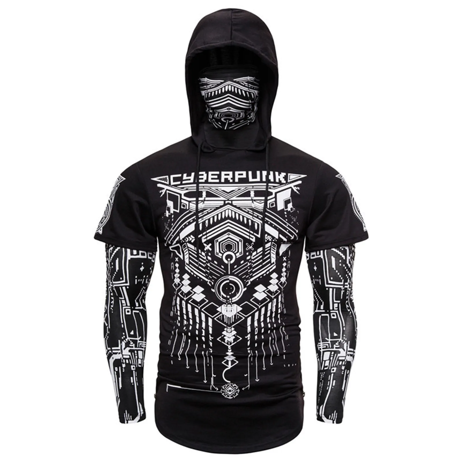Men Exercise Clothing New Fashion Print Mask Design Fake Two Pieces Large Fit Cycling Suit Men'S Autumn Hooded T-Shirt Sweater
Men Exercise Clothing New Fashion Print Mask Design Fake Two Pieces Large Fit Cycling Suit Men'S Autumn Hooded T-Shirt Sweater
