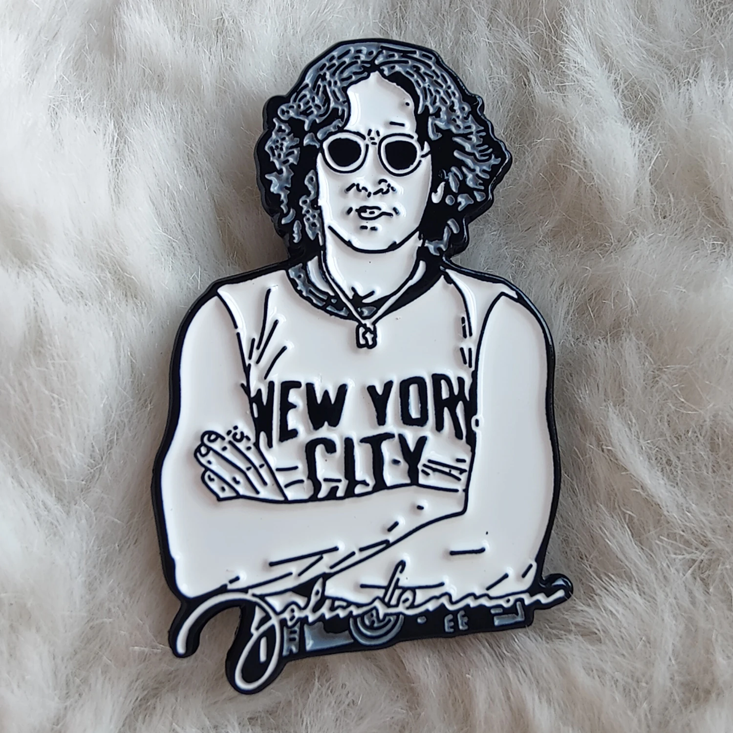 Эмалированная булавка John Lennon NYC значок на лацкан металлический ювелирные изделия