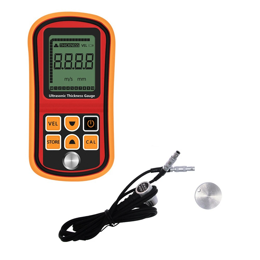 GM100 Digital LCD Display Ultrasonic Thickness Gauge Metal Glass Ceramics1.2-225mm Sound Velocity Meter 0.1mm Resolution
GM100 Digital LCD Display Ultrasonic Thickness Gauge Metal Glass Ceramics1.2-225mm Sound Velocity Meter 0.1mm Resolution