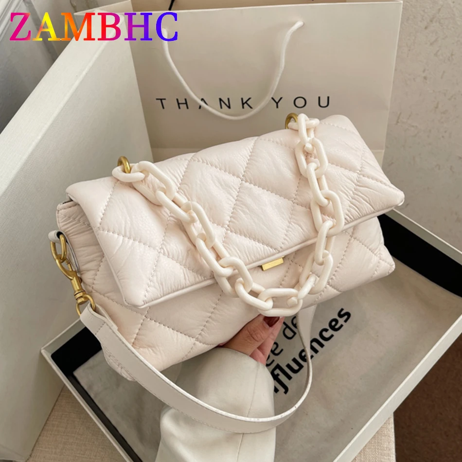 Spring Women's Padded Quilted Meseenger Bag Soft PU Leather Shoulder Bags for Women 2022 Brand Acrylic Chain Purses and Handbags
Spring Women's Padded Quilted Meseenger Bag Soft PU Leather Shoulder Bags for Women 2022 Brand Acrylic Chain Purses and Handbags