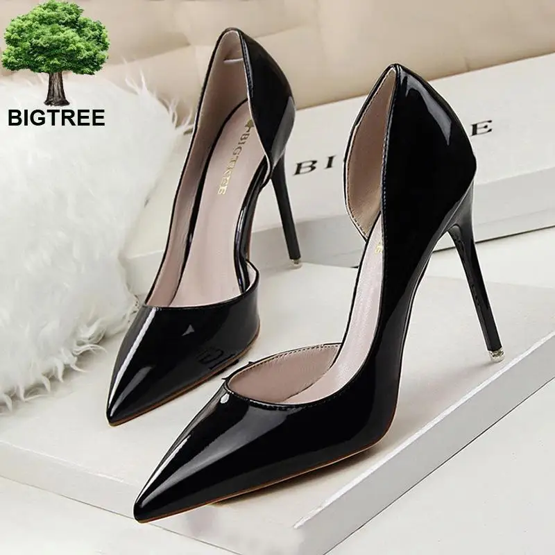 

Bigtree Shoes Patent Leather Heels 2022 Fashion Woman Pumps Stiletto Women Shoes Sexy Party Shoes Women High Heels 12 Colour