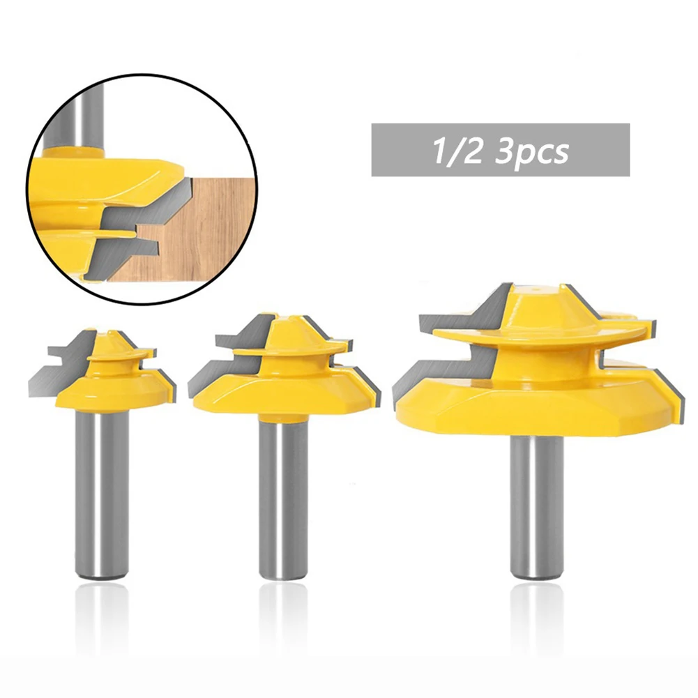 45 Degree Lock Miter Router 1/2" Shank Woodworking Tenon Milling Cutter Tool Drilling Milling For Wood Carbide Alloy
45 Degree Lock Miter Router 1/2" Shank Woodworking Tenon Milling Cutter Tool Drilling Milling For Wood Carbide Alloy