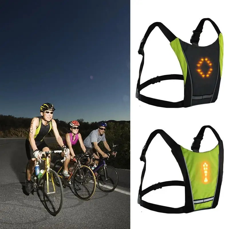 2022 LED Wireless Cycling Vest Bike Bag Safety LED Turn Signal Light Vest Bicycle Reflective Warning Vests With Remote Control
2022 LED Wireless Cycling Vest Bike Bag Safety LED Turn Signal Light Vest Bicycle Reflective Warning Vests With Remote Control