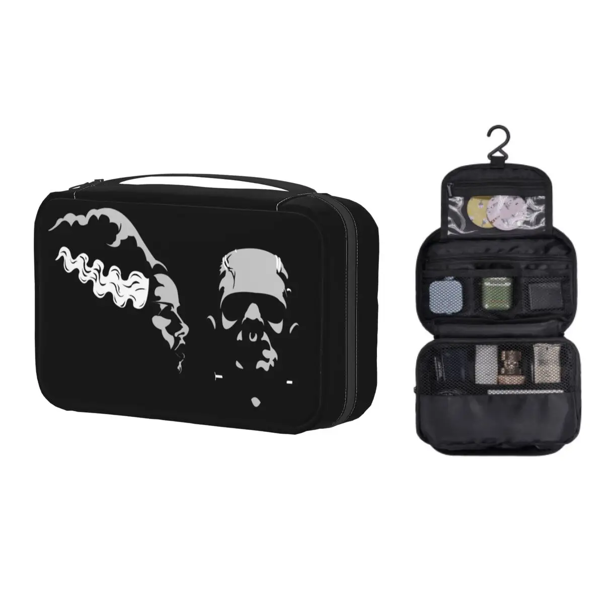 Cute Mr. And Mrs. Frankenstein Travel Toiletry Bag Women Hanging Halloween Scary Film Makeup Cosmetic Organizer Dopp Kit
Cute Mr. And Mrs. Frankenstein Travel Toiletry Bag Women Hanging Halloween Scary Film Makeup Cosmetic Organizer Dopp Kit