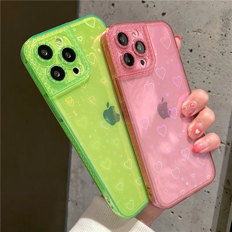 Laser Love Heart Glitter Phone Case For iPhone 13 Pro Max 12 11 X XR XS Max 7 8 Plus 12 Pro Camera Protection Clear Back Cover
Laser Love Heart Glitter Phone Case For iPhone 13 Pro Max 12 11 X XR XS Max 7 8 Plus 12 Pro Camera Protection Clear Back Cover