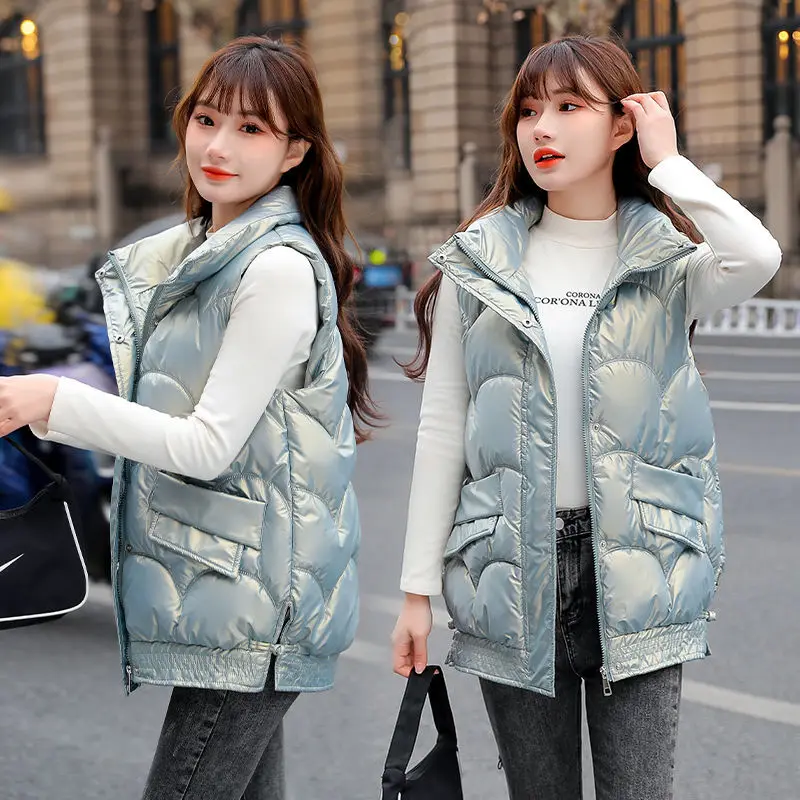 New Fashion Glossy Down Cotton Vest Women Korean Loose Autumn Winter Short Zipper Sleeveless Jacket Female Thick Waistcoat G2245
New Fashion Glossy Down Cotton Vest Women Korean Loose Autumn Winter Short Zipper Sleeveless Jacket Female Thick Waistcoat G2245