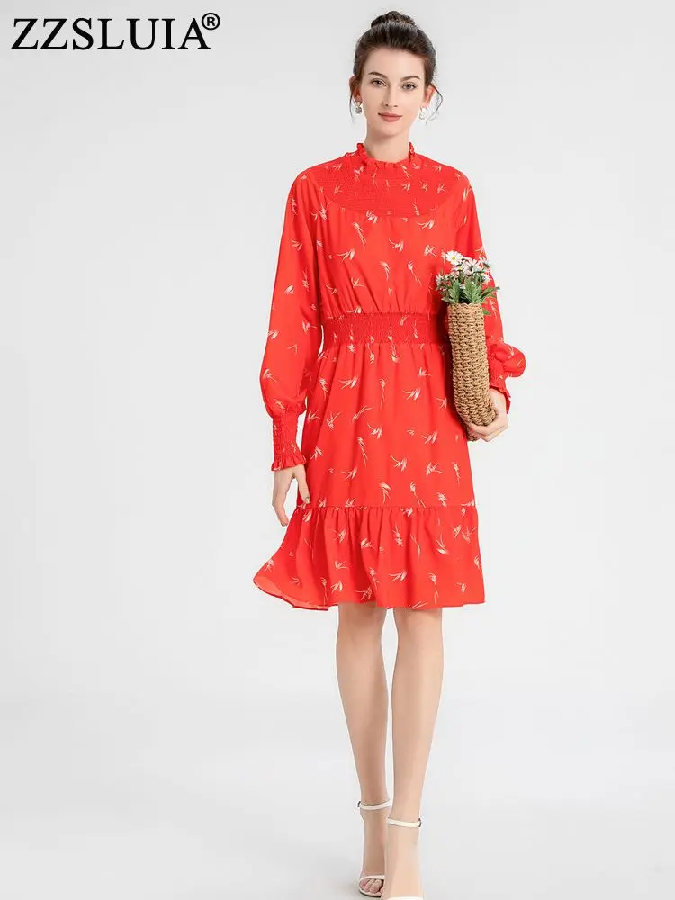 ZZSLUIA Women's Elegant Dresses Ruffled Collar Lantern Sleeve Ruffles Hem Designer Slim Fashion Dress One Piece Female Clothing
ZZSLUIA Women's Elegant Dresses Ruffled Collar Lantern Sleeve Ruffles Hem Designer Slim Fashion Dress One Piece Female Clothing