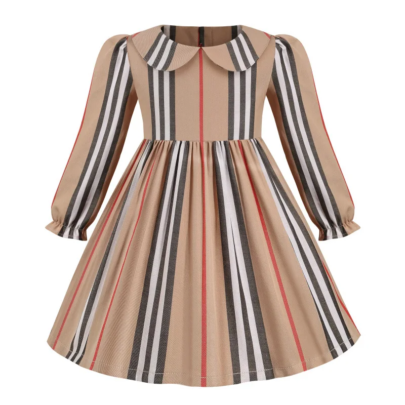 Girl Classic Striped Lantern Sleeve Autumn Dress Casual Doll Collar Kids Clothing 2022 Children Holiday Birthday Party Dress
Girl Classic Striped Lantern Sleeve Autumn Dress Casual Doll Collar Kids Clothing 2022 Children Holiday Birthday Party Dress