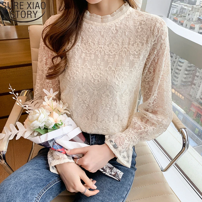 Elegant Chiffon Lace Shirt Women Tops 2022 New Spring Edible Tree Fungus Collar Flare Long Sleeve Hollow Embroidery Blouse 19797
Elegant Chiffon Lace Shirt Women Tops 2022 New Spring Edible Tree Fungus Collar Flare Long Sleeve Hollow Embroidery Blouse 19797
