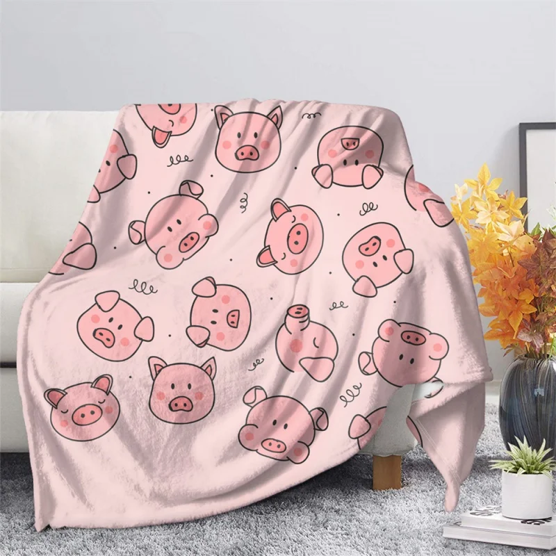 

Розовое Флисовое одеяло в виде милой свиньи, мягкое теплое покрывало для спальни, кровати, дивана, постельное белье, дорожные одеяла Sherpa для взрослых и детей, одеяло