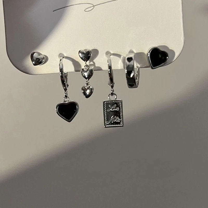 Punk Earrings Set for Girl Women Gift, Unisex Heart Stud Earring Cool Girl Gothic Street Hip Hop Ear Jewelry Party Accessories
Punk Earrings Set for Girl Women Gift, Unisex Heart Stud Earring Cool Girl Gothic Street Hip Hop Ear Jewelry Party Accessories