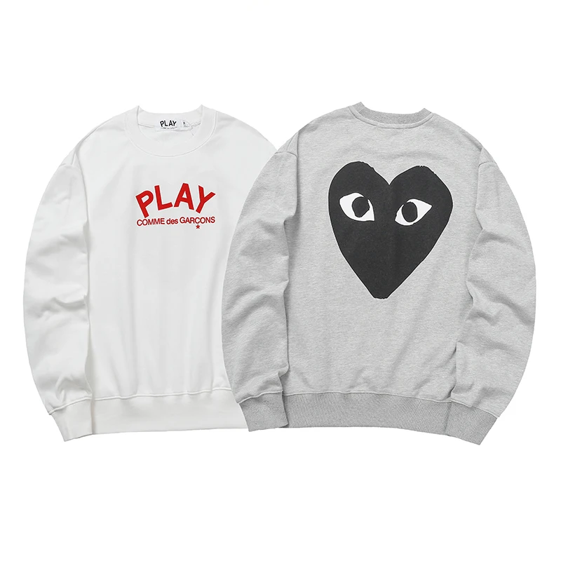 2023 PLAY Spring Autumn Winter Men New Classic Back Large Heart Eyes Loose Round Neck women Sweater
2023 PLAY Spring Autumn Winter Men New Classic Back Large Heart Eyes Loose Round Neck women Sweater