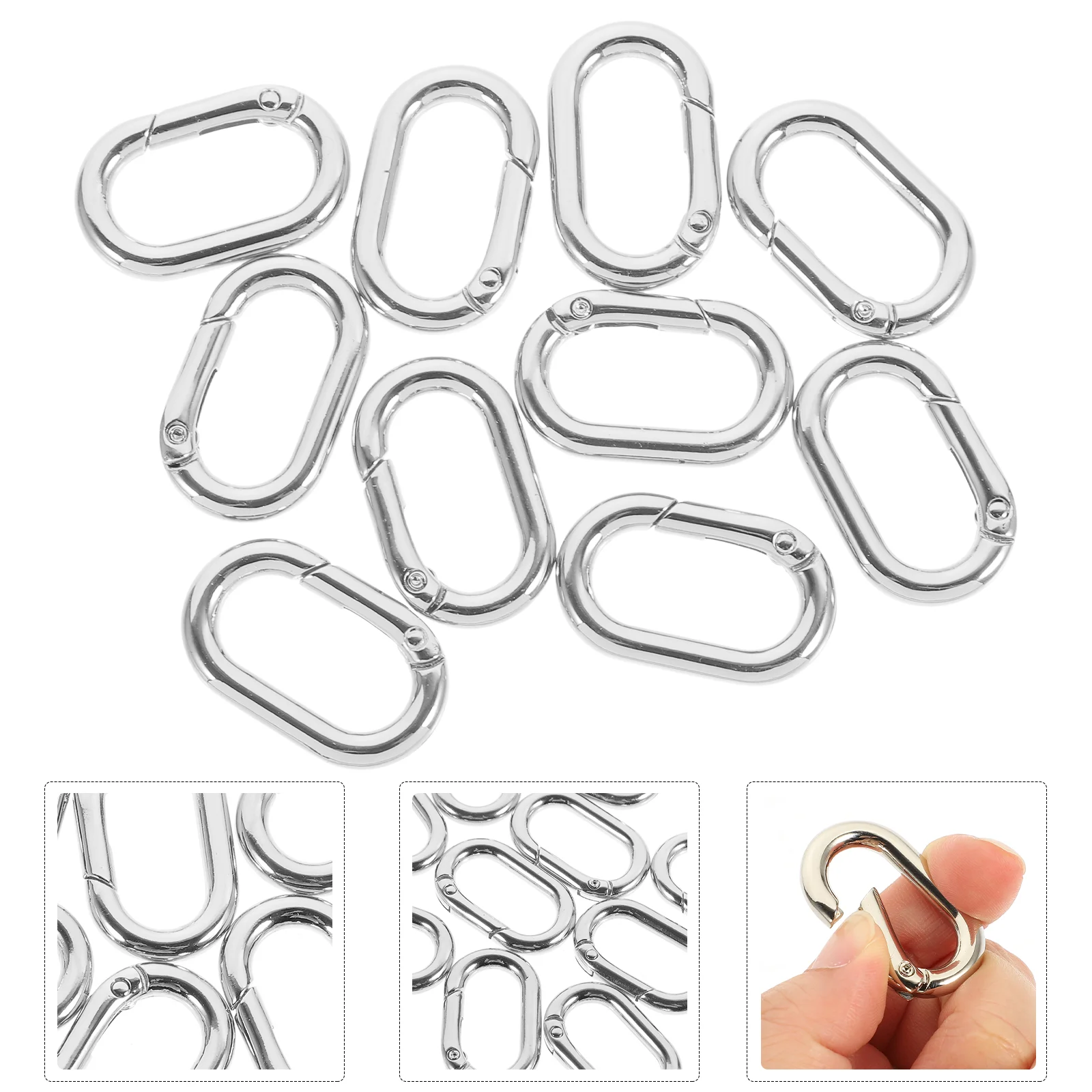 10 Pcs Key Ring Carabiner Luggage Spring Buckle Hook Handbag Part Metal Buckles Snap Clip Purse Accessories for Shackles
10 Pcs Key Ring Carabiner Luggage Spring Buckle Hook Handbag Part Metal Buckles Snap Clip Purse Accessories for Shackles