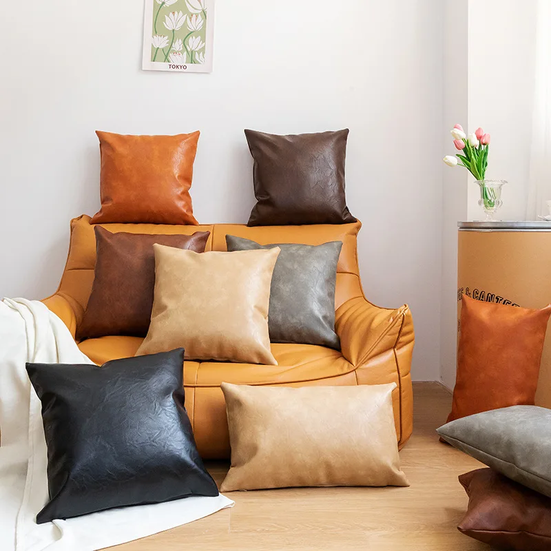 New Nordic Simple Solid Color Double-Sided Poly Urethane Leather Pillow Cover Home Sample Room Sofa Decoration Cushion Cover
New Nordic Simple Solid Color Double-Sided Poly Urethane Leather Pillow Cover Home Sample Room Sofa Decoration Cushion Cover