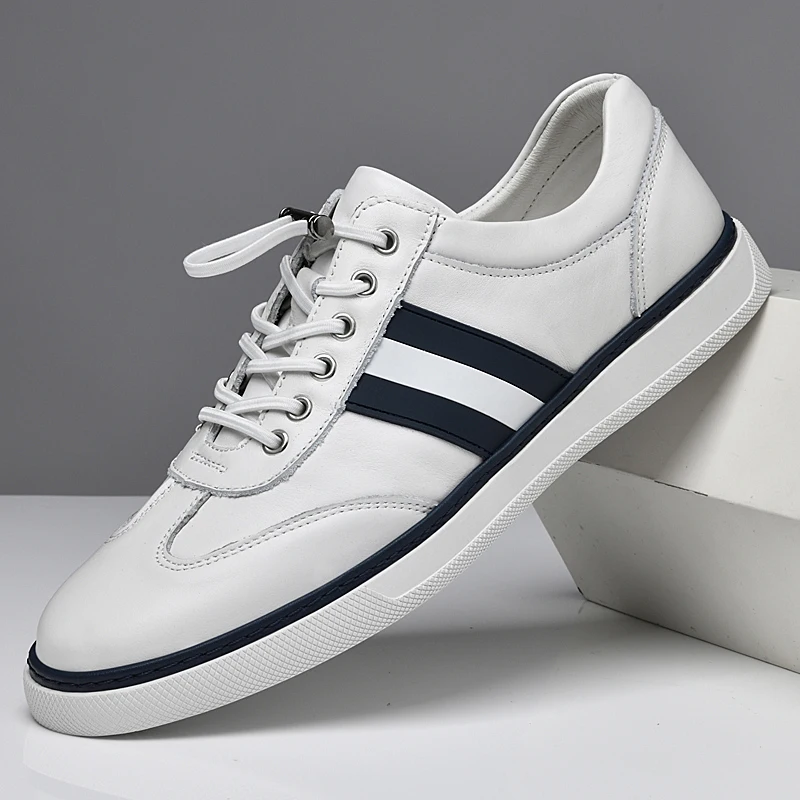 Upscale Casual Genuine Leather Men's Shoes Lace-up Solid Driving White Sneakers Luxury Brand Handmade All-Match Fashion Footwear 
Upscale Casual Genuine Leather Men's Shoes Lace-up Solid Driving White Sneakers Luxury Brand Handmade All-Match Fashion Footwear