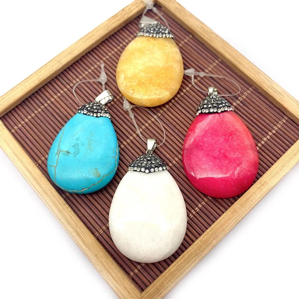 Natural Stone Drop Pendant Multi-color Electroplating Rhinestones Blue Pine Lapis Lazuli Simple Fashion Exquisite Necklace
Natural Stone Drop Pendant Multi-color Electroplating Rhinestones Blue Pine Lapis Lazuli Simple Fashion Exquisite Necklace