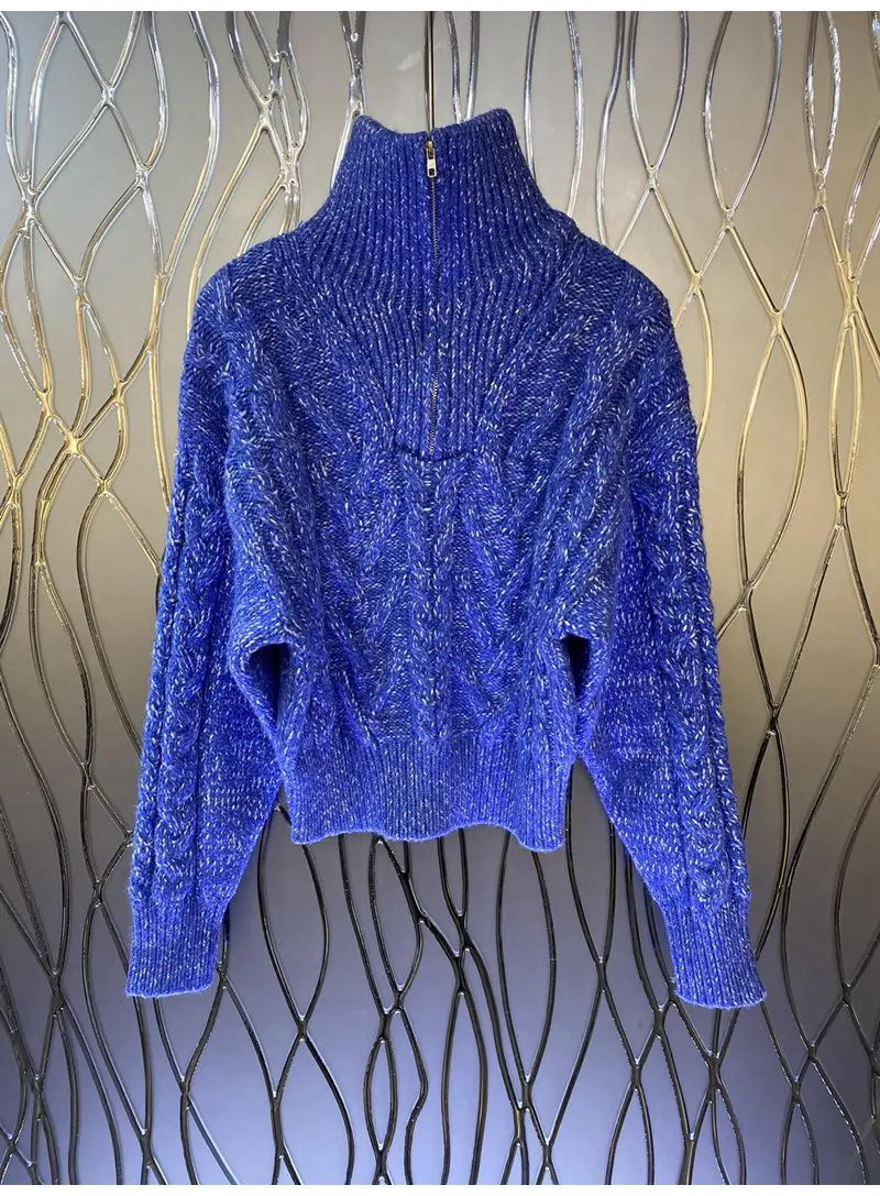 Turtleneck Sweaters 2022 Autumn Winter Pullovers High Quality Women Zip Front Long Sleeve Casual Twist Knitting Jumpers Blue
Turtleneck Sweaters 2022 Autumn Winter Pullovers High Quality Women Zip Front Long Sleeve Casual Twist Knitting Jumpers Blue
