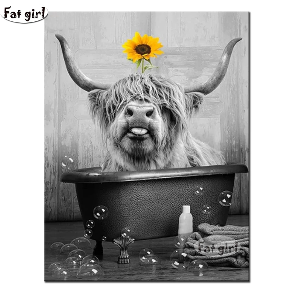 5D DIY Diamond Painting Full Kit Black and White Animal Dutch Highland Cattle Home Diamond Art Beaded Embroidered Bathroom Decor
5D DIY Diamond Painting Full Kit Black and White Animal Dutch Highland Cattle Home Diamond Art Beaded Embroidered Bathroom Decor