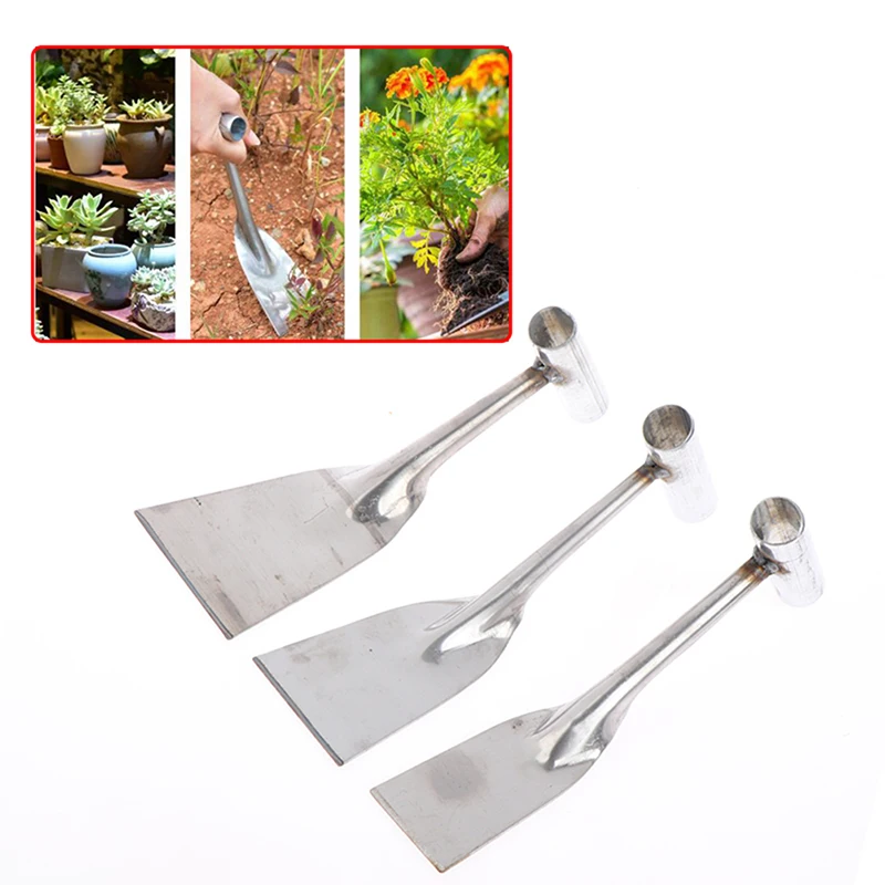 

1PC Portable Gardening Tool Metal Head Shovel Rake Spade Plant Garden Soil Raising Flowers Handle Tool Set Garden S/M/L