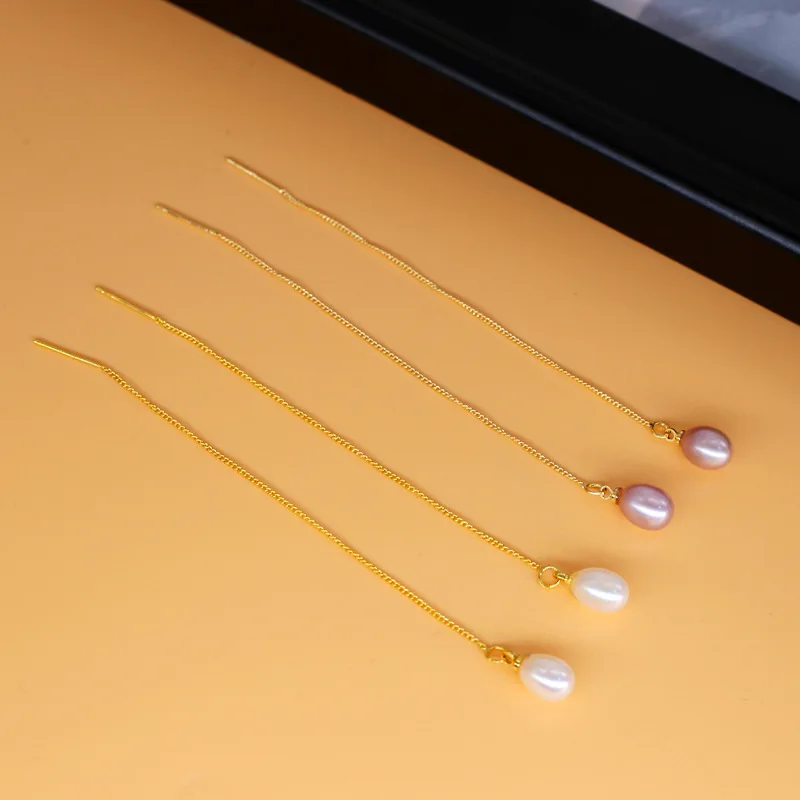 14KGF Natural Freshwater Pearl Pendant Long Chain Earring For Women Bohemian Jewelry
14KGF Natural Freshwater Pearl Pendant Long Chain Earring For Women Bohemian Jewelry