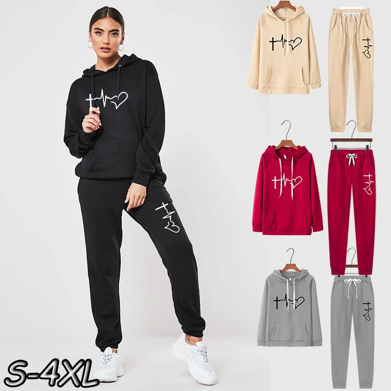 Женский спортивный костюм из двух предметов, свитшот с капюшоном и карманами
Женский спортивный костюм из двух предметов, свитшот с капюшоном и карманами