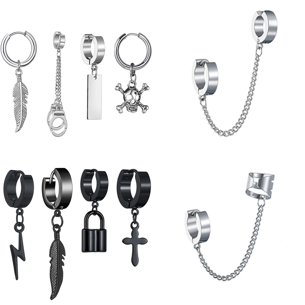 Trendy Women Gothic Hoop Earrings Leaf Skull Lightning Lock Long Chain Earrings For Cool Male Female Party Ear Jewelry Gift 1Pcs
Trendy Women Gothic Hoop Earrings Leaf Skull Lightning Lock Long Chain Earrings For Cool Male Female Party Ear Jewelry Gift 1Pcs