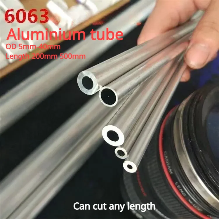 

1piece 6063 Aluminum Alloy Tube DIY Pipe OD5mm-40mm Length 200mm 500mm AL pipe 0.5mm 1mm 1.5mm thickness