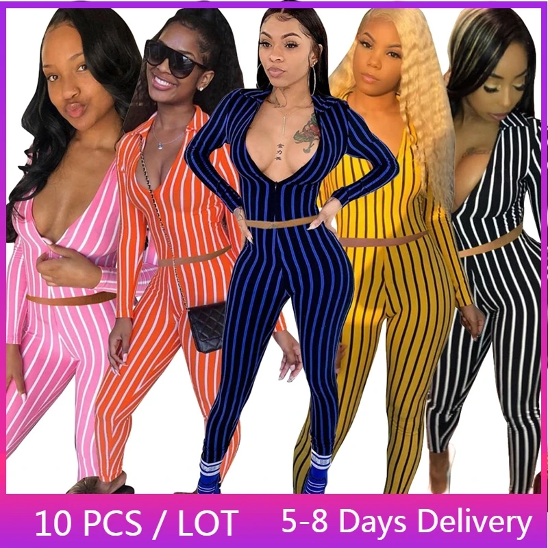 Wholesale Items Skinny Striped Two Piece Set Women Streetwear Fall Crop Top and Pants Suits Casual 2 Piece Tracksuit Women 2022
Wholesale Items Skinny Striped Two Piece Set Women Streetwear Fall Crop Top and Pants Suits Casual 2 Piece Tracksuit Women 2022