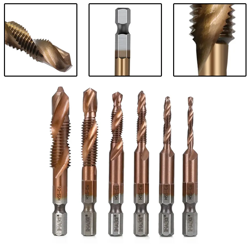 1pc M3-M10 Tap Drill Bit 1/4" Hex Screw Thread Bit HSS M35 Screw Machine Compound Tap For Metalworking Power Tool
1pc M3-M10 Tap Drill Bit 1/4" Hex Screw Thread Bit HSS M35 Screw Machine Compound Tap For Metalworking Power Tool