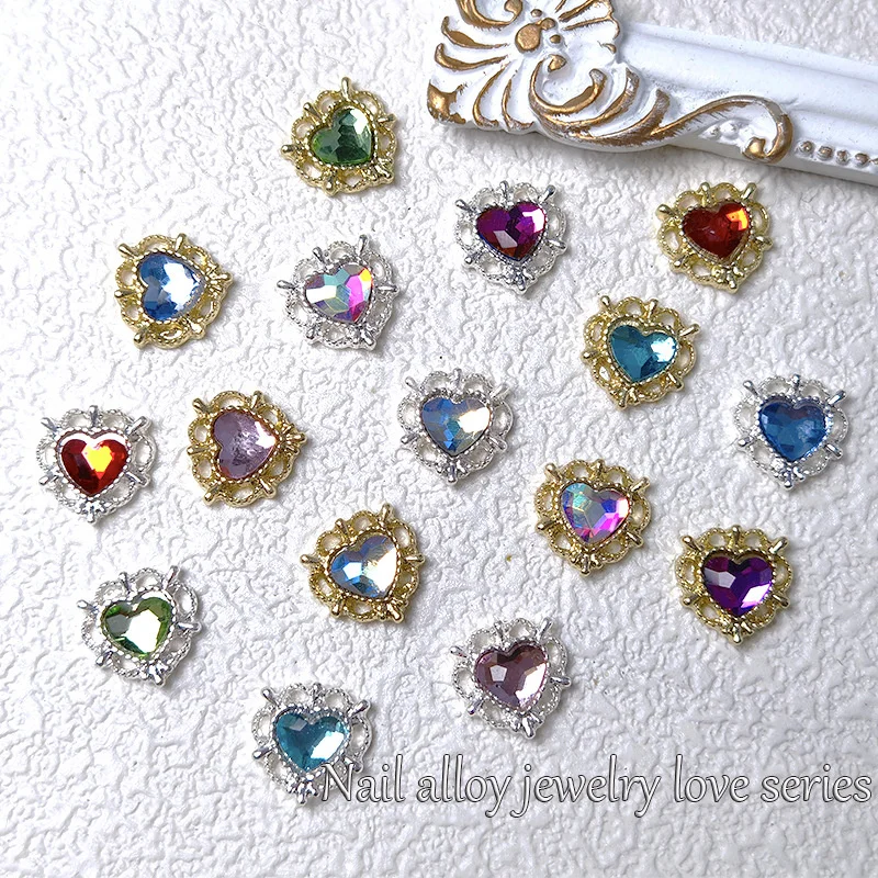 10pcs Heart Alloy Nail Art Jewelry Charms 3D Love Gold Silver Crystal Strass DIY Nail Decorat Accessory Glitter Metal Nail Tools
10pcs Heart Alloy Nail Art Jewelry Charms 3D Love Gold Silver Crystal Strass DIY Nail Decorat Accessory Glitter Metal Nail Tools
